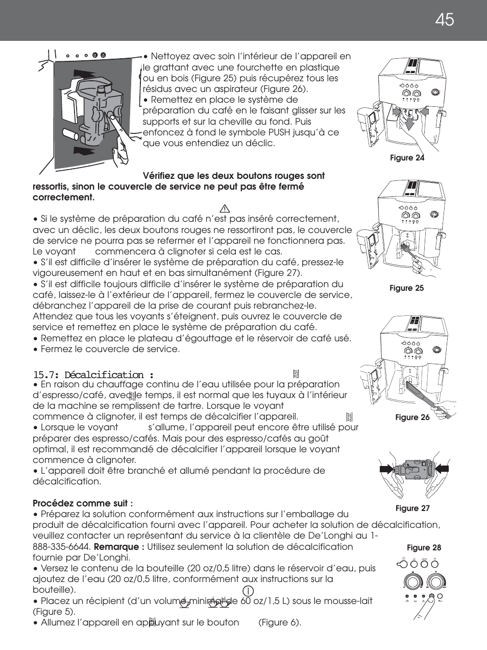 Décalcification | DeLonghi EAM4000 Series User Manual | Page 45 / 108