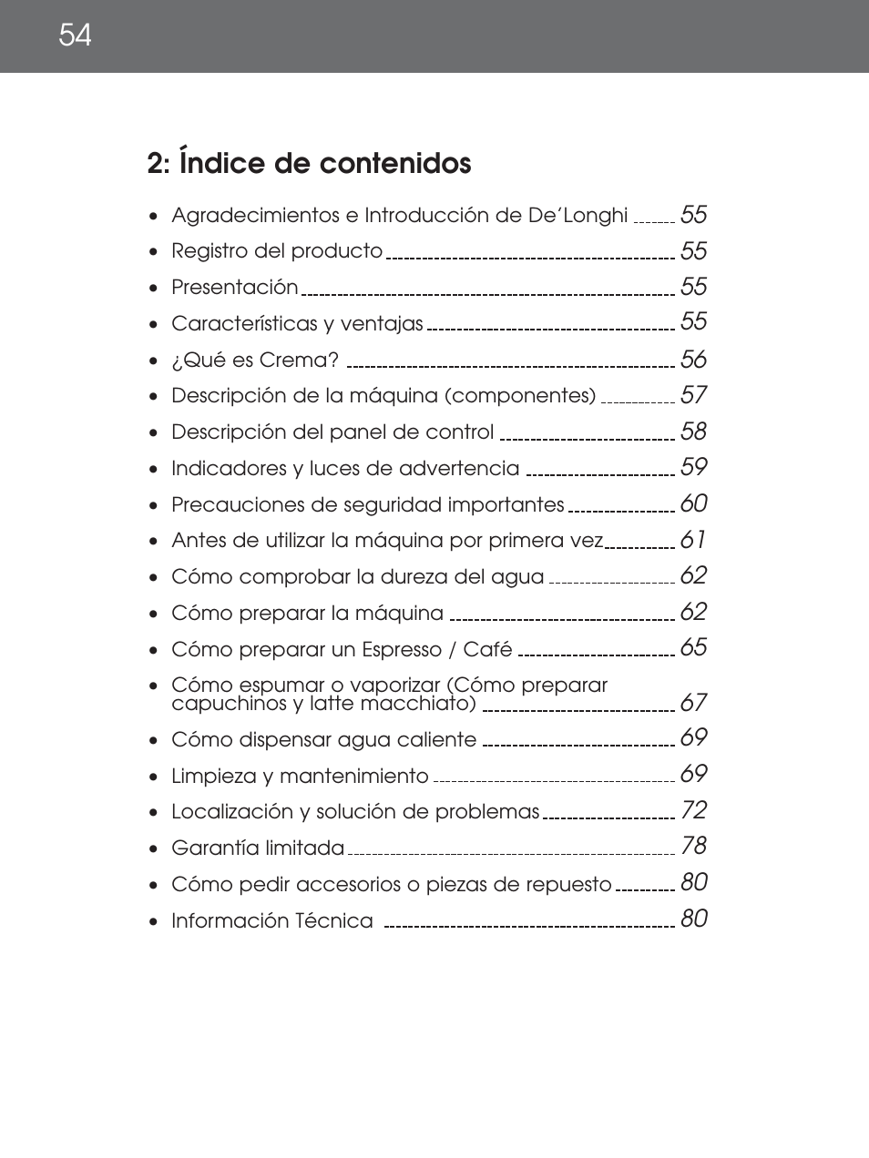 DeLonghi EAM4000 Series User Manual | Page 54 / 108