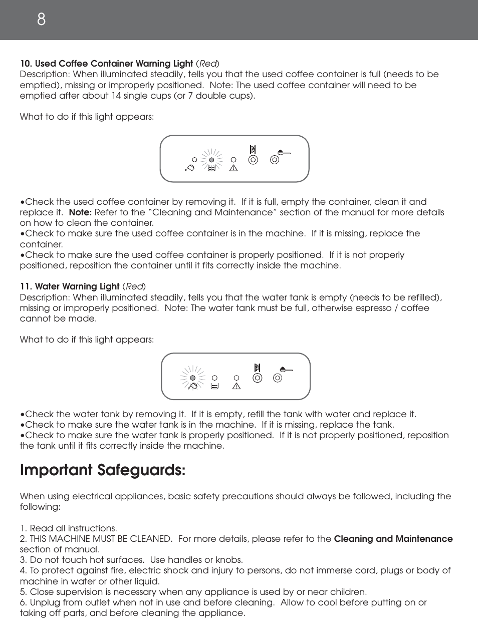 Important safeguards | DeLonghi EAM4000 Series User Manual | Page 8 / 108