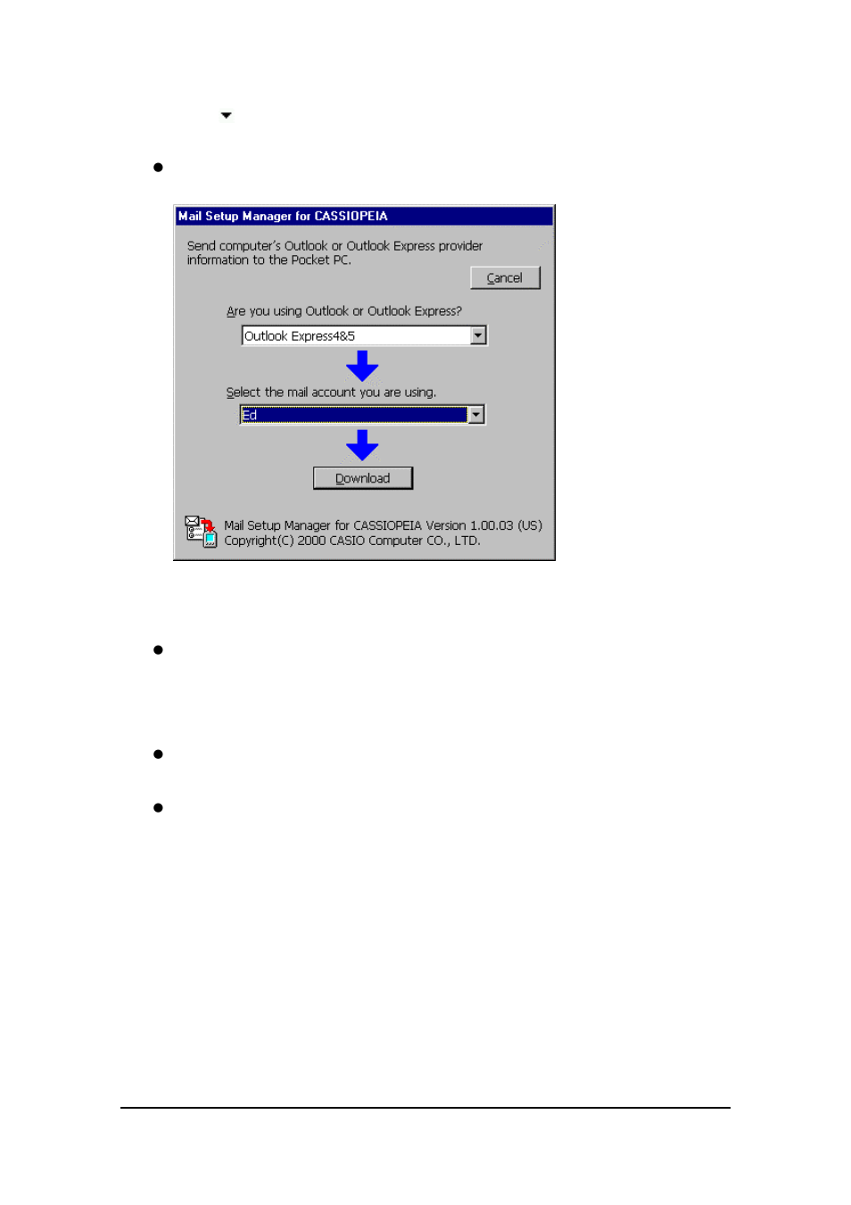 Casio E-125 Mail Setup Manager for CASSIOPEIA V.1.0 User Manual | Page 5 / 6