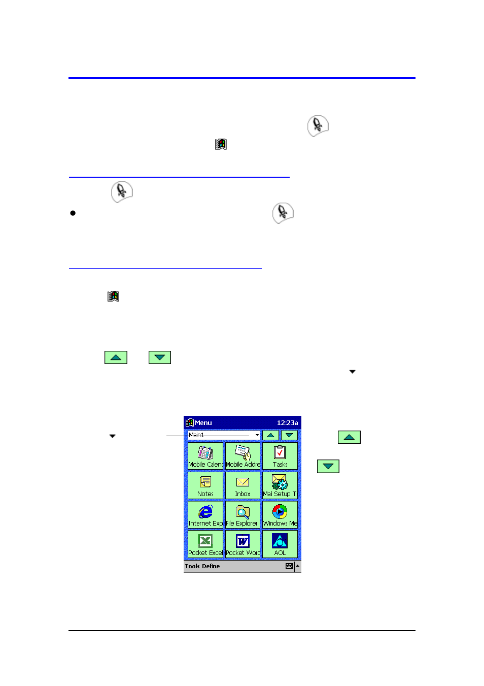 Using menu, Starting up menu, Changing the displayed menu page | Casio E-125 Menu V.3.1 User Manual | Page 4 / 18