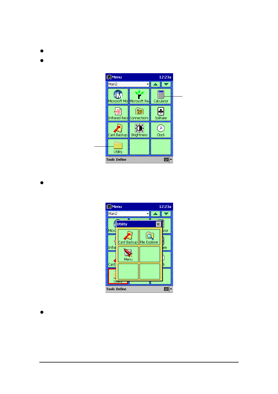 Using a menu page | Casio E-125 Menu V.3.1 User Manual | Page 5 / 18