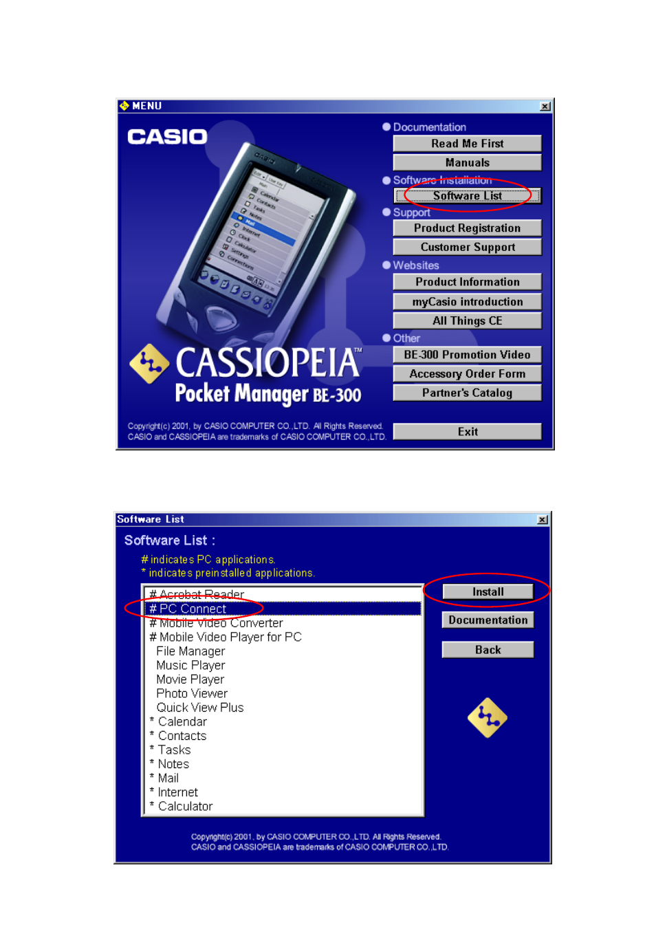Casio BE-300 PC Connect installation and use User Manual | Page 2 / 9
