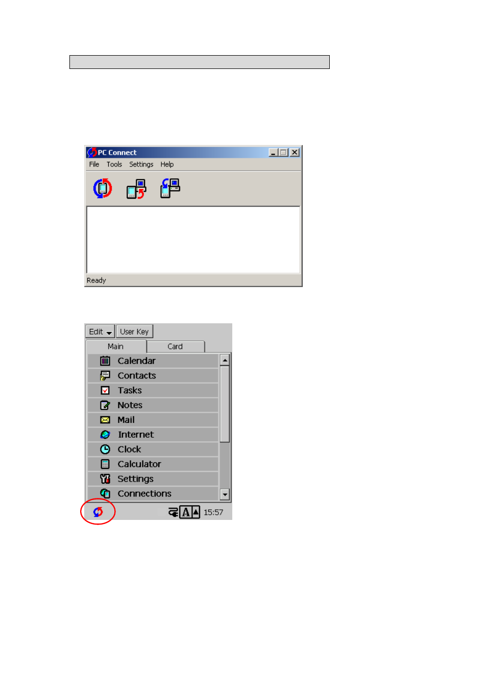 Executing data synchronize with the computer | Casio BE-300 PC Connect installation and use User Manual | Page 7 / 9