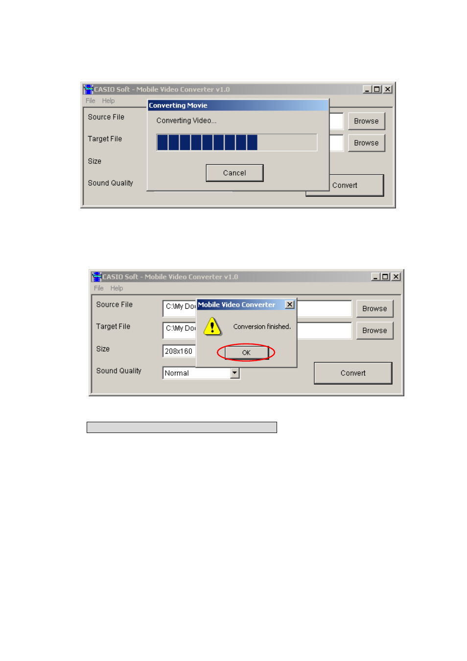 Casio BE-300 Playing Movies on CASSIOPEIA User Manual | Page 15 / 15