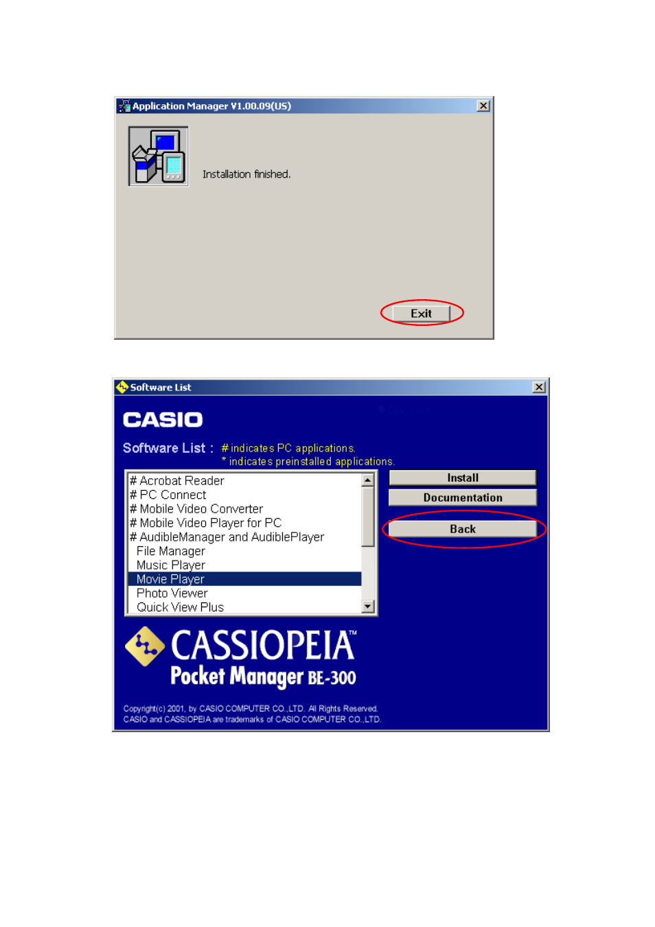 Casio BE-300 Playing Movies on CASSIOPEIA User Manual | Page 5 / 15