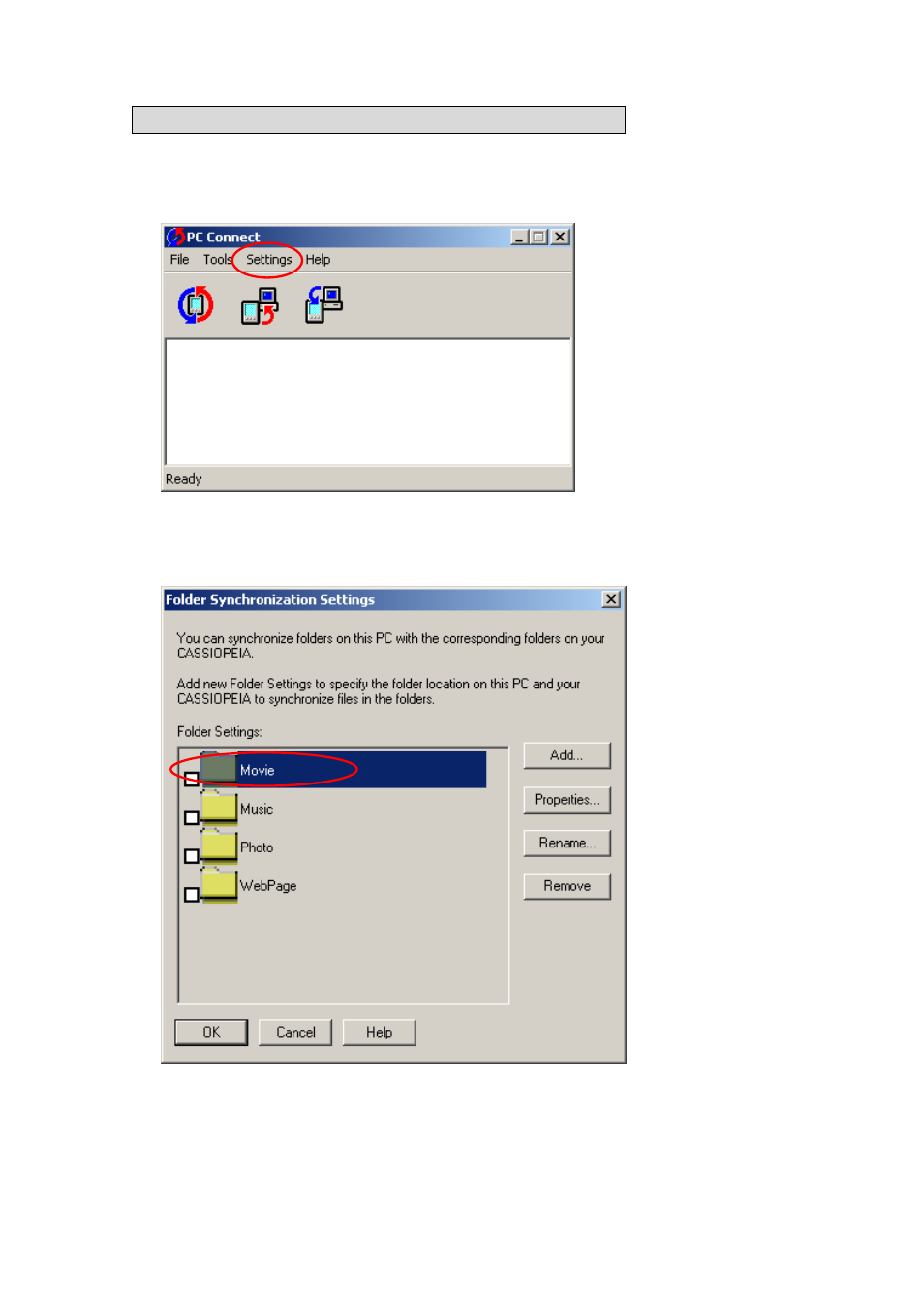Transferring movie data files to cassiopeia | Casio BE-300 Playing Movies on CASSIOPEIA User Manual | Page 6 / 15