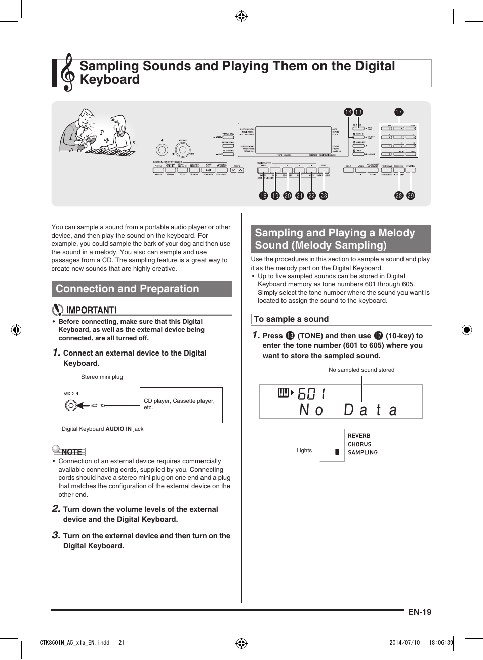 Connection and preparation | Casio CTK-860IN User Manual | Page 20 / 82