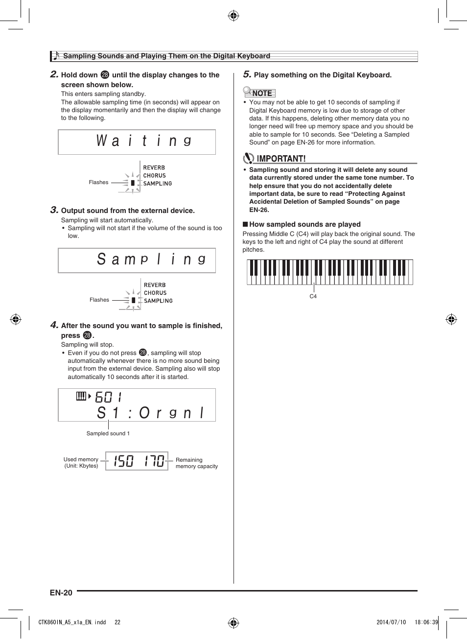 S a m, L i n, S 1 : o r | Casio CTK-860IN User Manual | Page 21 / 82