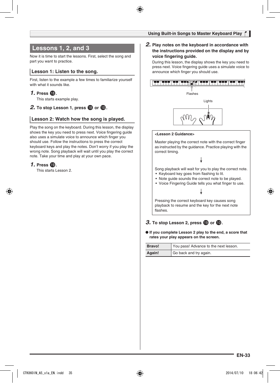 Lessons 1, 2, and 3 | Casio CTK-860IN User Manual | Page 34 / 82