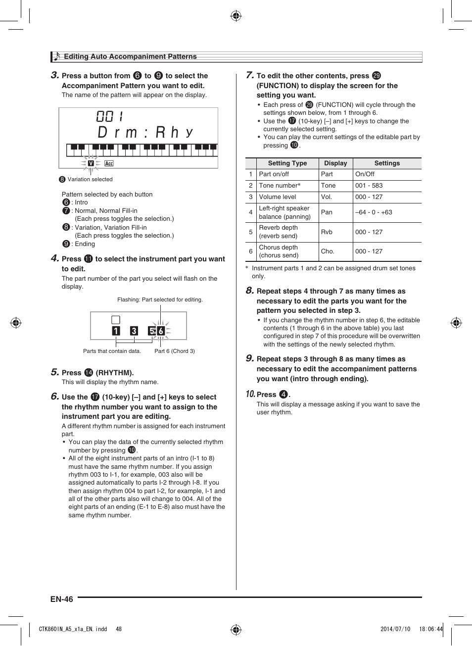 D r m : r h | Casio CTK-860IN User Manual | Page 47 / 82