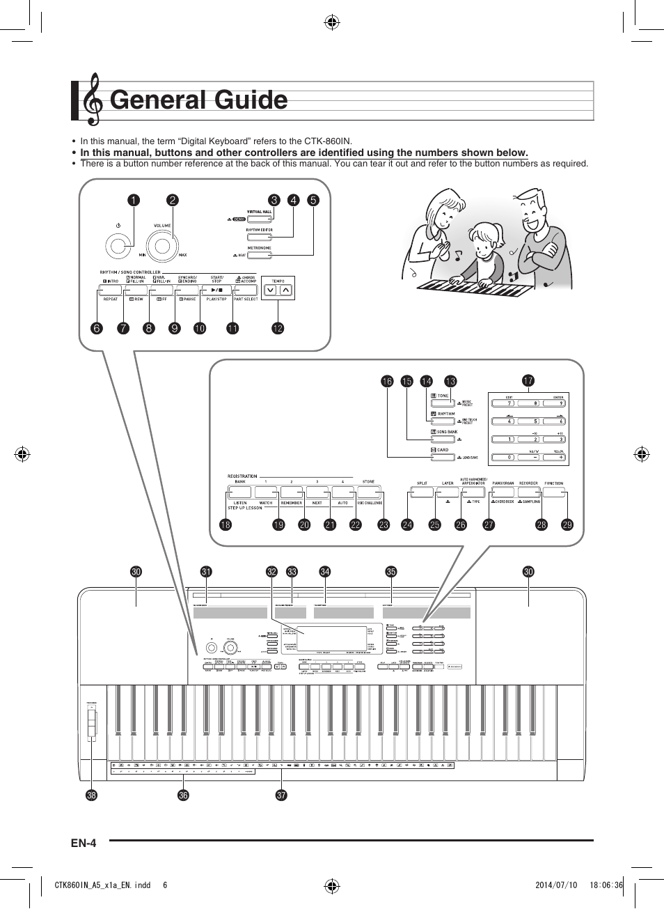 General guide | Casio CTK-860IN User Manual | Page 5 / 82