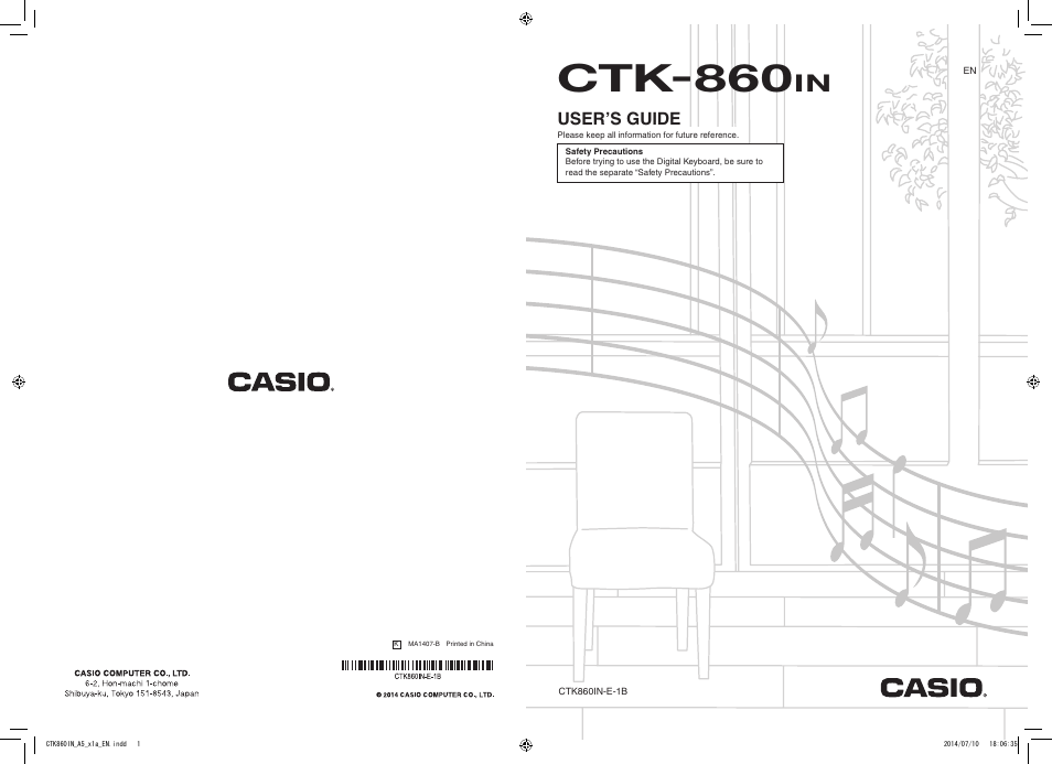 Ctk-860, User’s guide | Casio CTK-860IN User Manual | Page 82 / 82