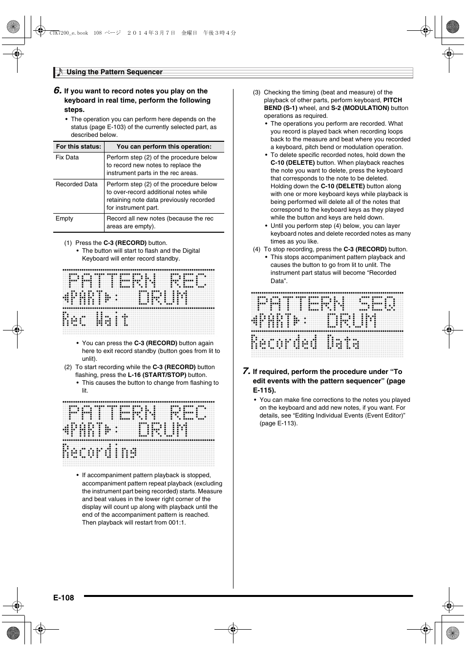 Casio CTK-7200 User Manual | Page 110 / 169