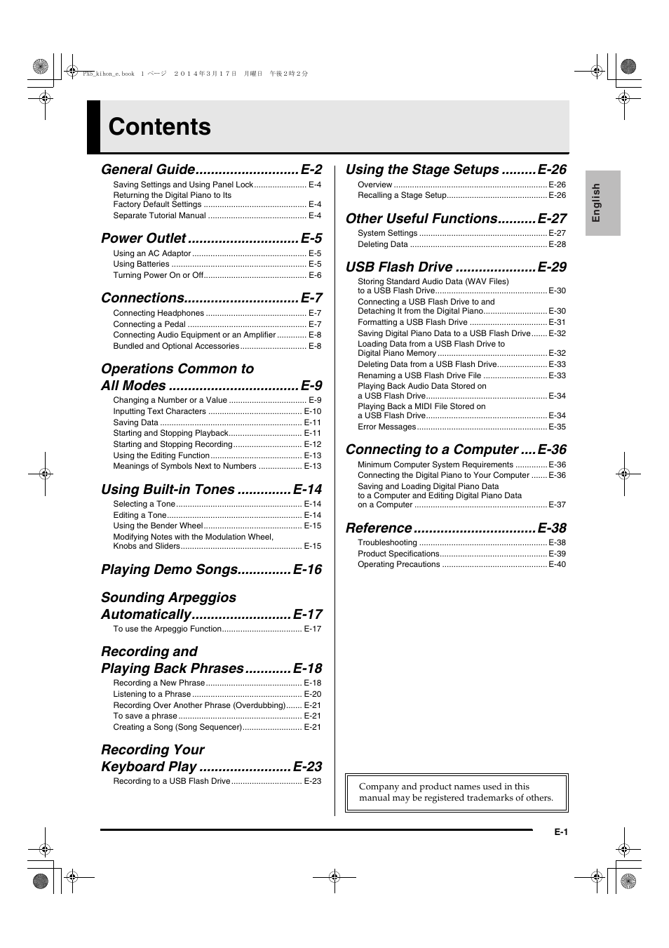 Casio PX-5S User Manual | Page 3 / 44