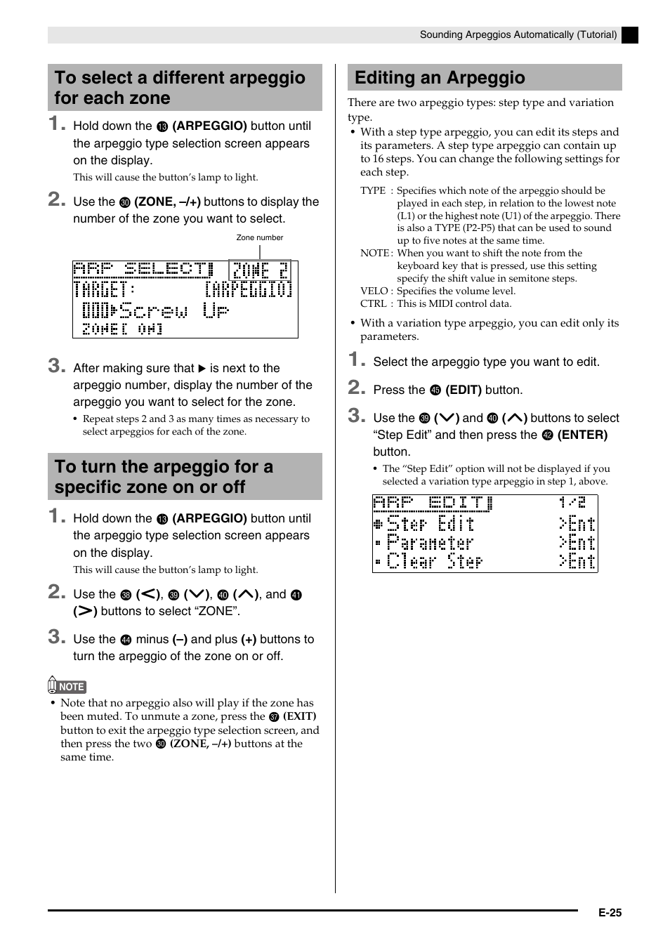 Editing an arpeggio | Casio PX-5S Tutorial User Manual | Page 26 / 55