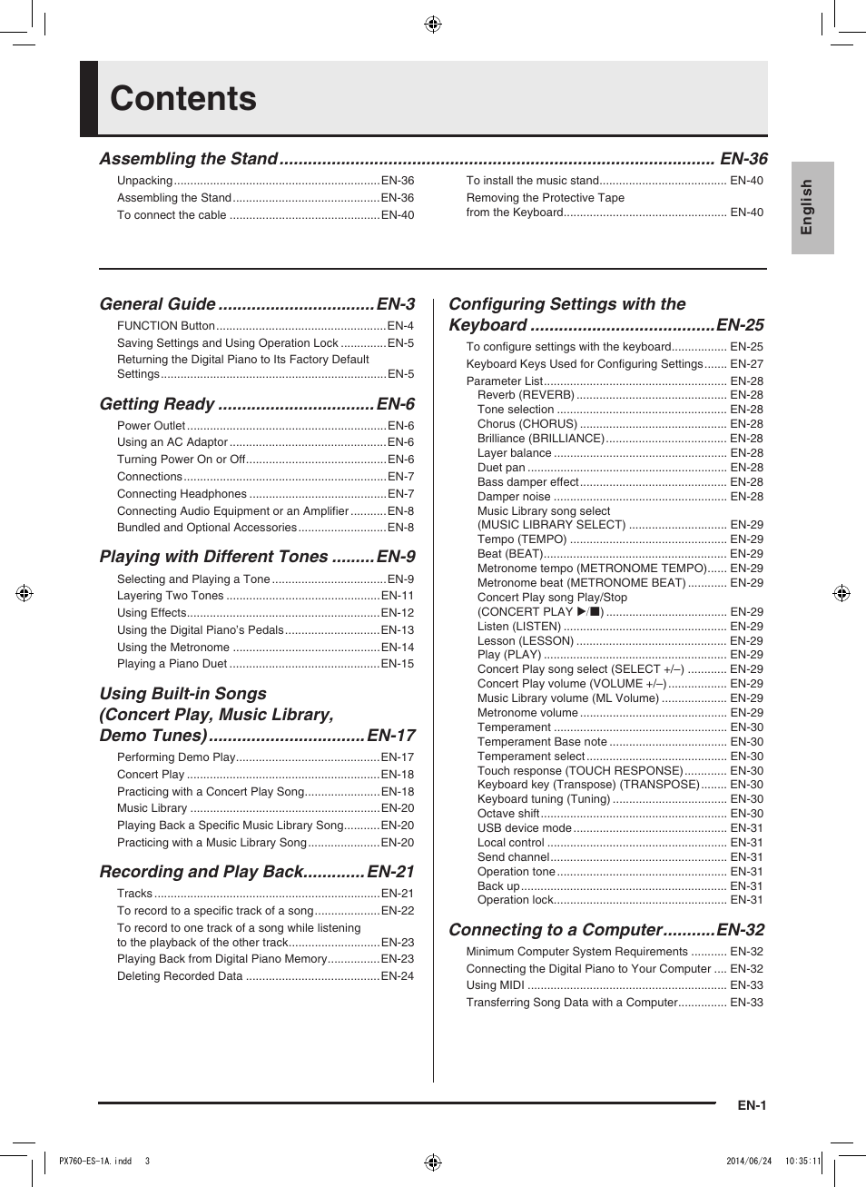 Casio PX-760 User Manual | Page 3 / 50