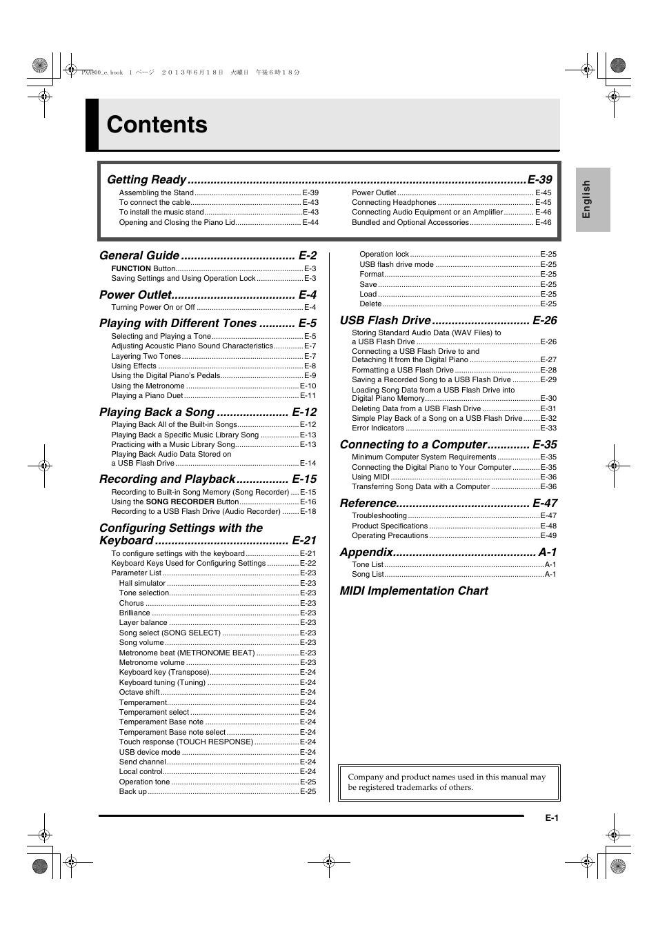 Casio PX-A800BN User Manual | Page 3 / 56