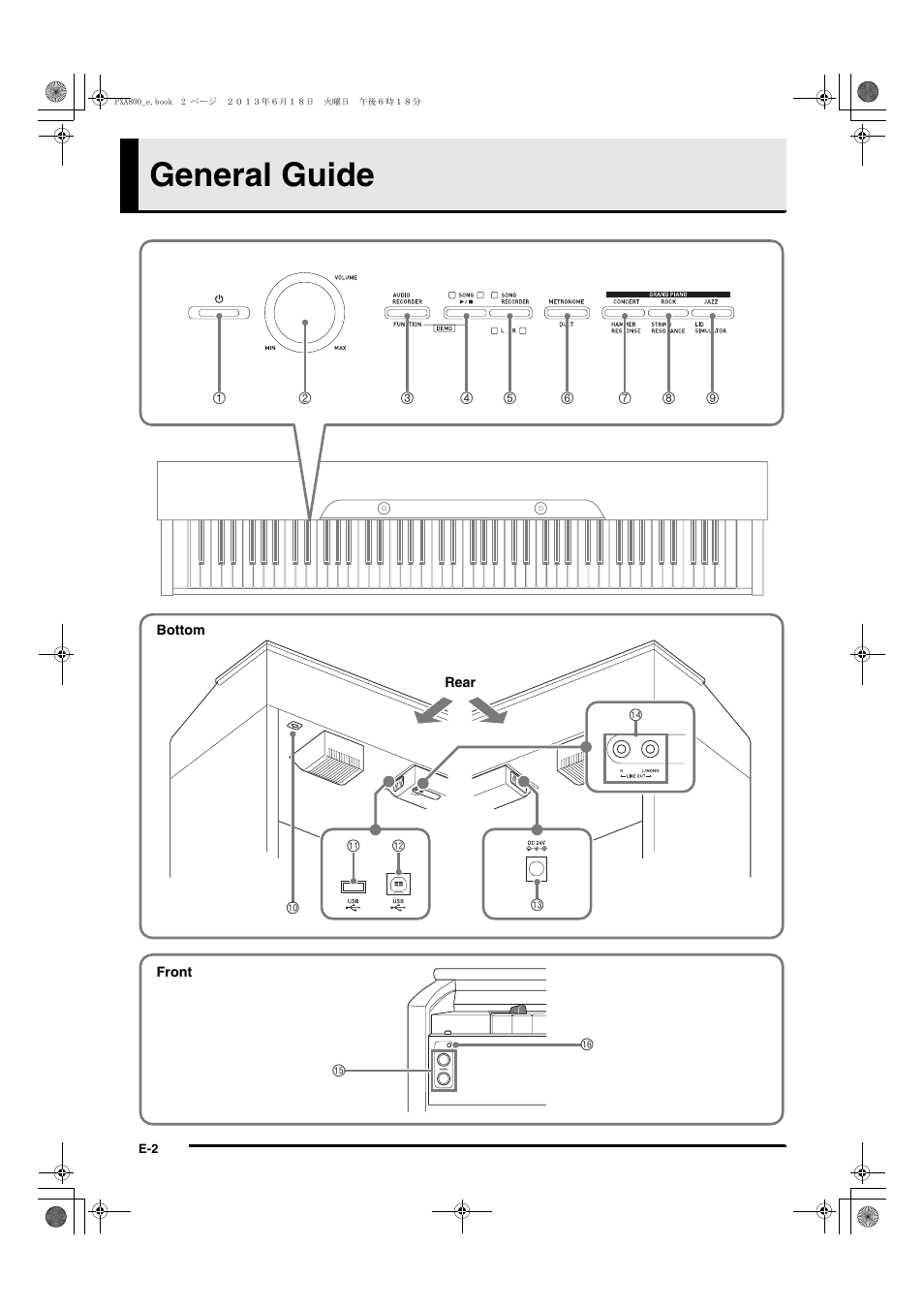 General guide | Casio PX-A800BN User Manual | Page 4 / 56