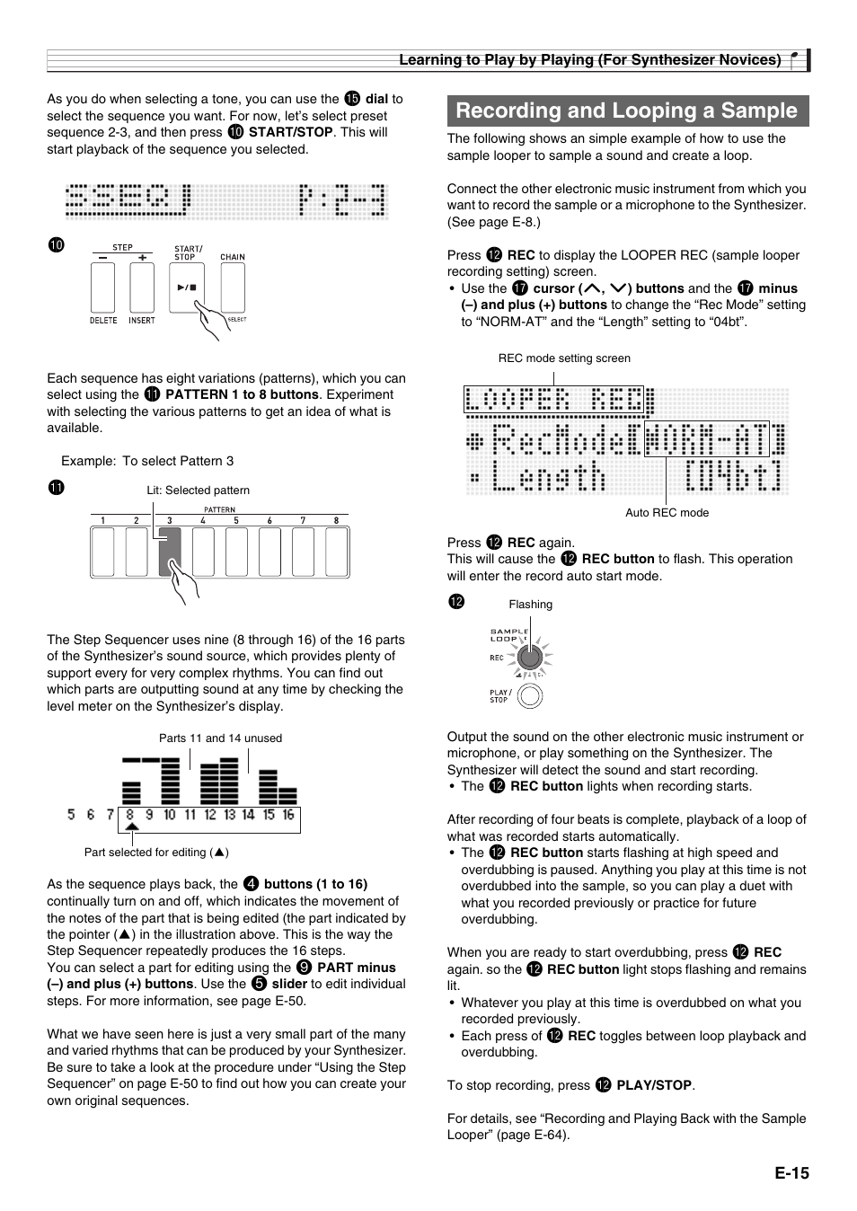 Bk bl, Recording and looping a sample bm | Casio XW-G1 User Manual | Page 17 / 108