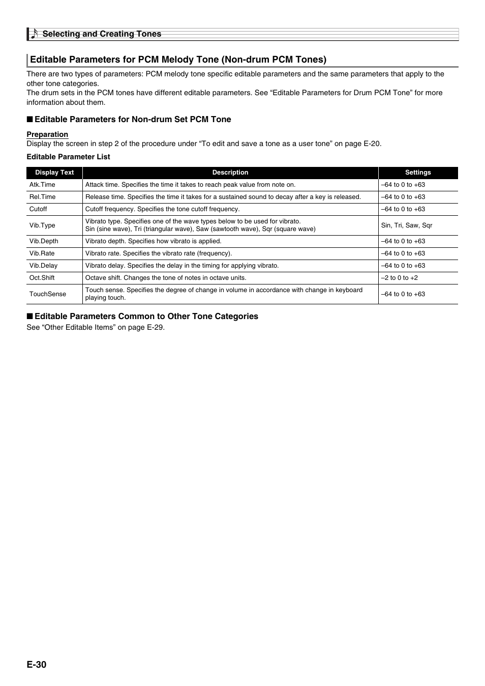 E-30 | Casio XW-G1 User Manual | Page 32 / 108
