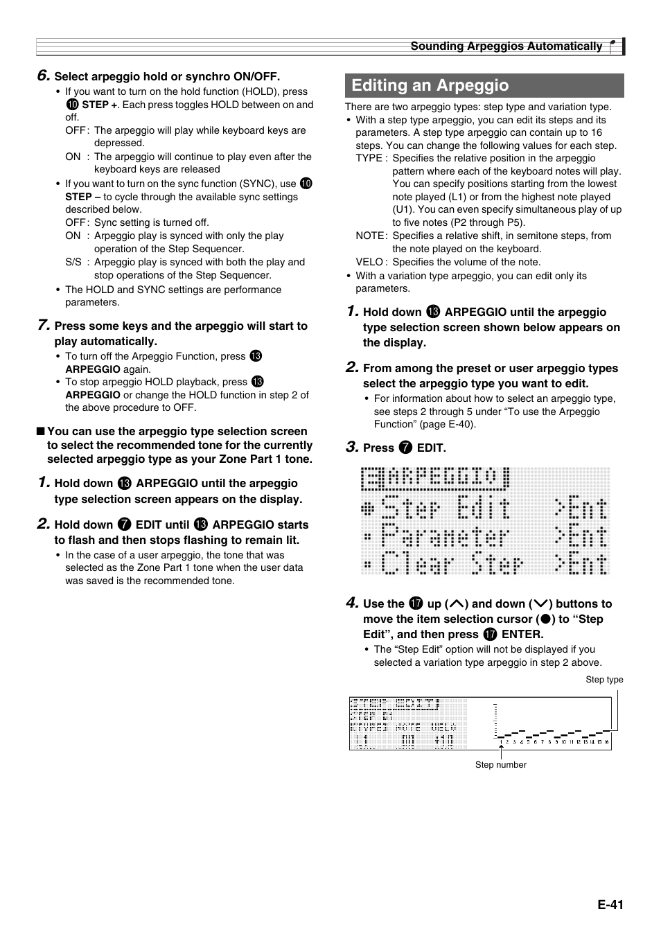 Editing an arpeggio | Casio XW-G1 User Manual | Page 43 / 108