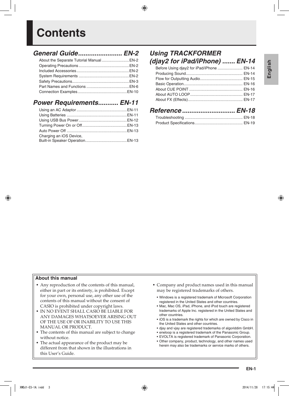 Casio XW-DJ1 User Manual | Page 3 / 23