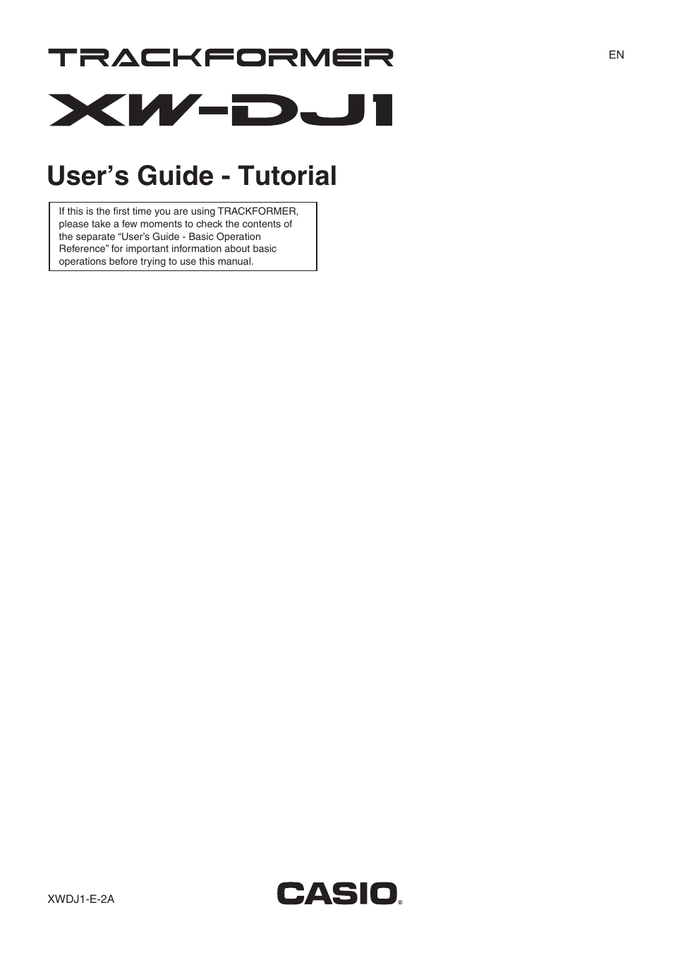 Casio XW-DJ1 Tutorial User Manual | 19 pages