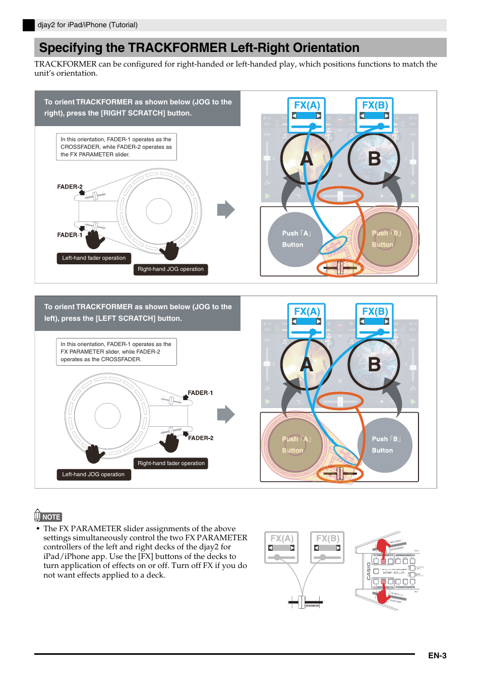 Specifying the trackformer left-right orientation | Casio XW-DJ1 Tutorial User Manual | Page 5 / 19