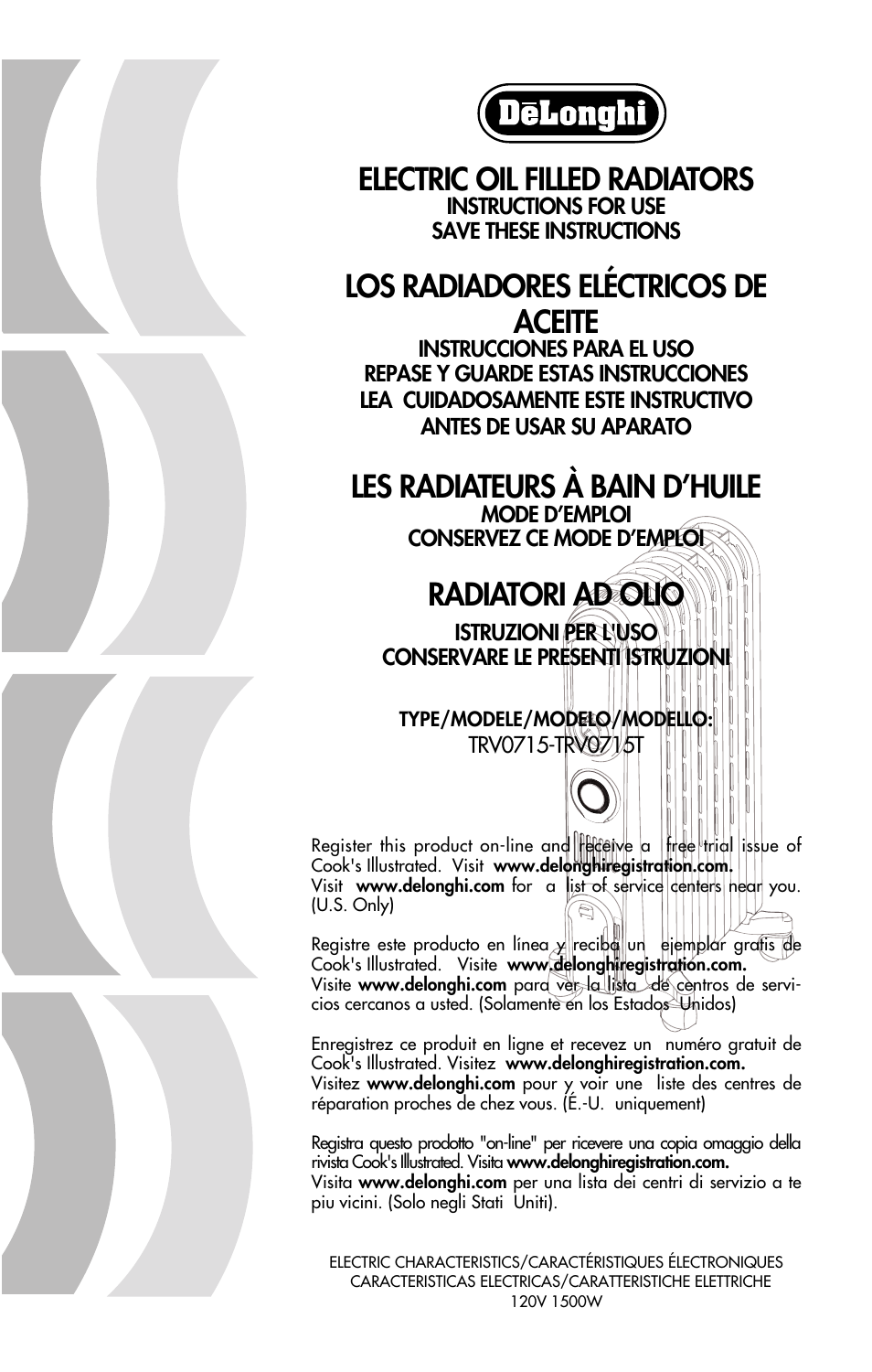 DeLonghi TRV0715T User Manual | 6 pages