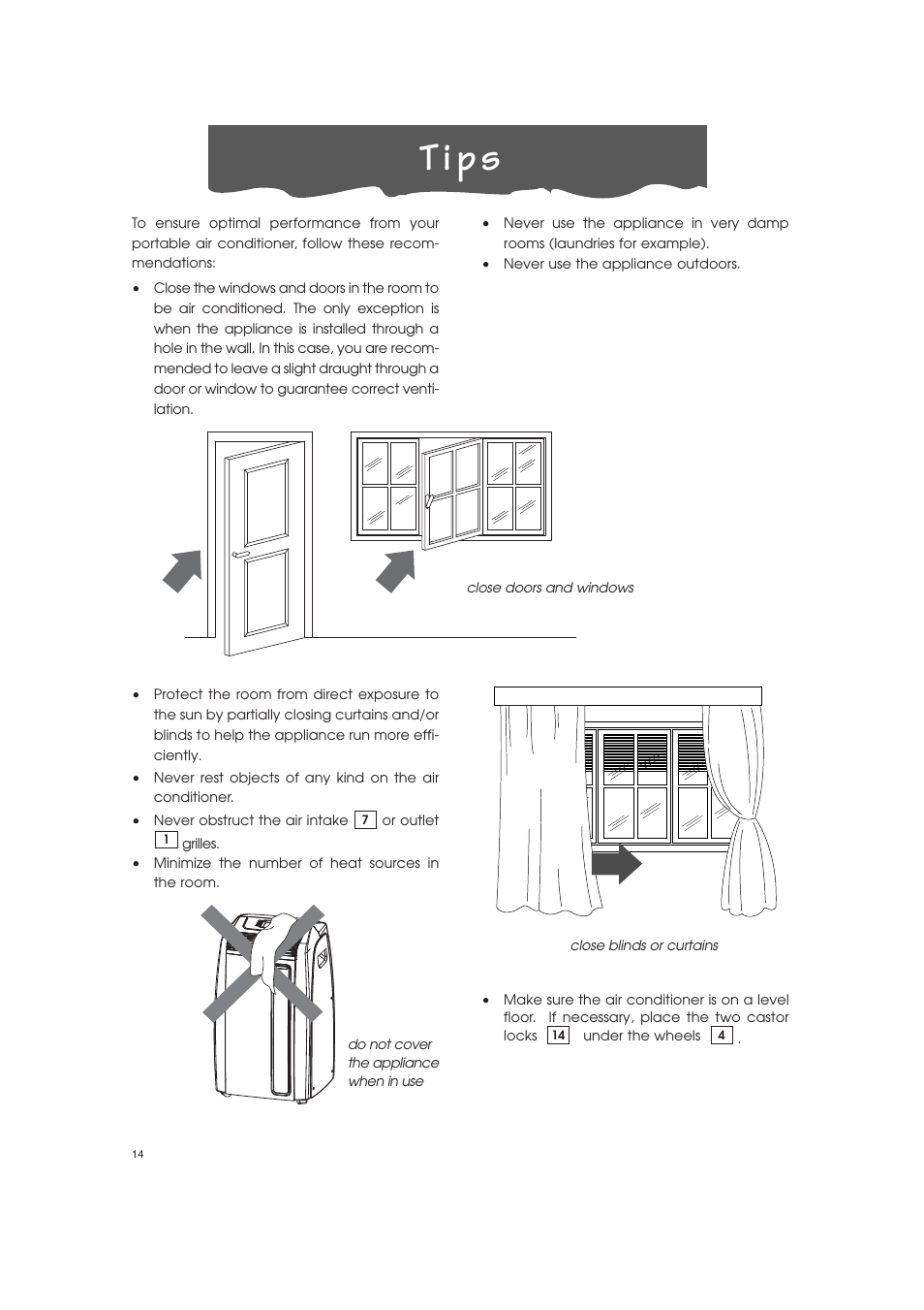 T i p s | DeLonghi PAC-A130HPE User Manual | Page 11 / 15