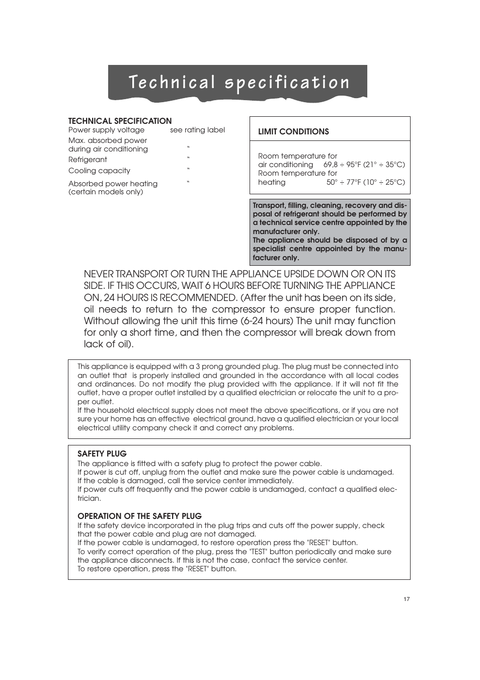 DeLonghi PAC-A130HPE User Manual | Page 14 / 15