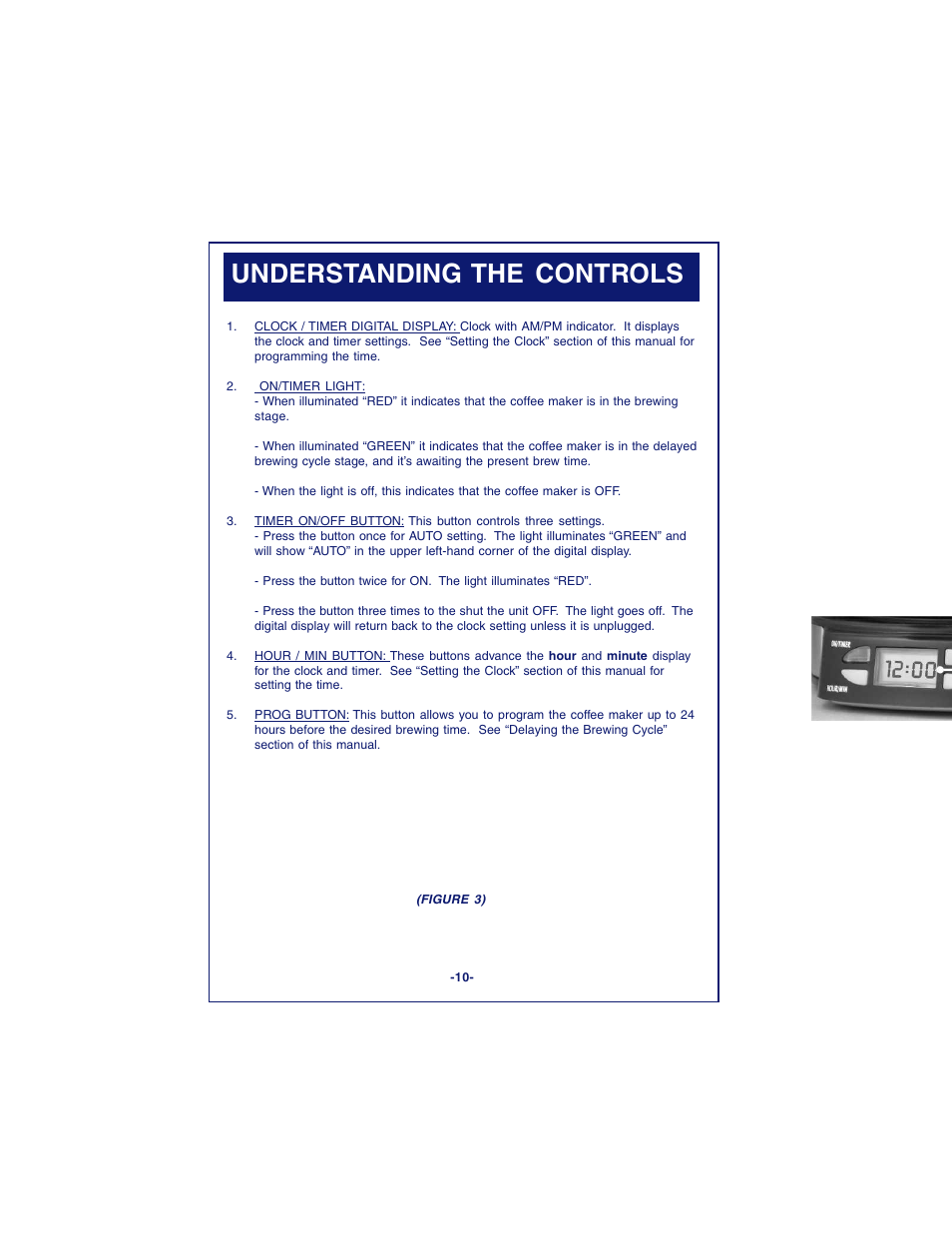 Understanding the controls | DeLonghi DC87T Series User Manual | Page 10 / 19