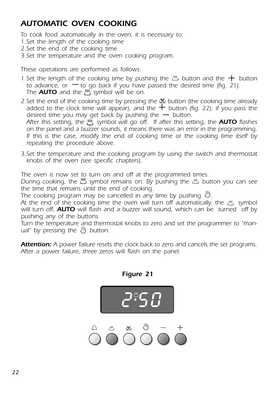 Automatic oven cooking | DeLonghi DMFPSII User Manual | Page 22 / 36