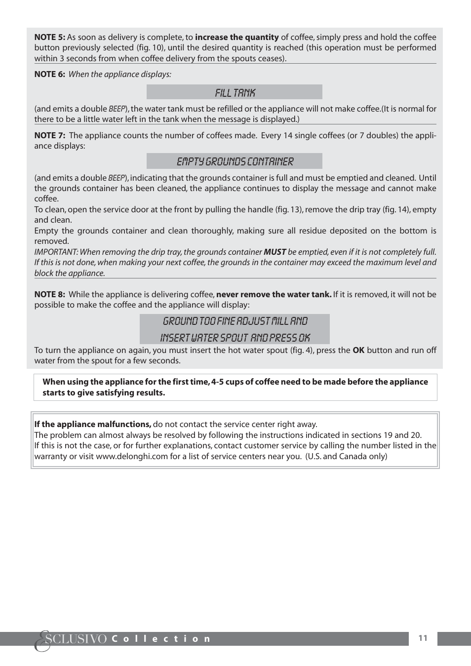 Fill tank, Empty grounds container | DeLonghi ESAM6600 User Manual | Page 12 / 45