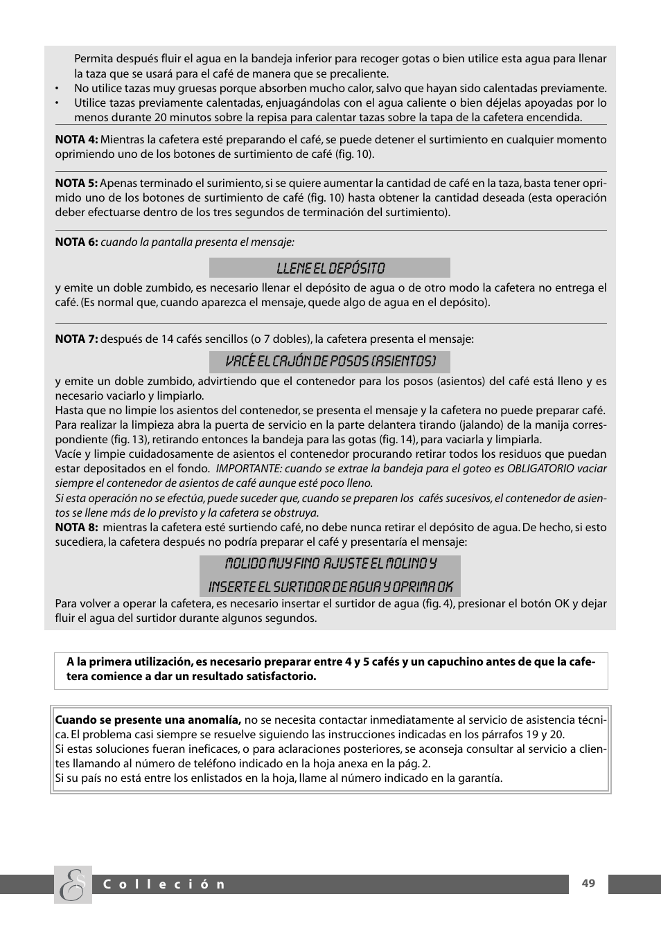 Llene el depósito, Vacíe el cajón de posos (asientos) | DeLonghi ESAM6600 User Manual | Page 31 / 45