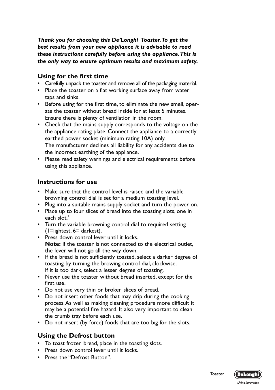 DeLonghi CT04R User Manual | Page 3 / 8