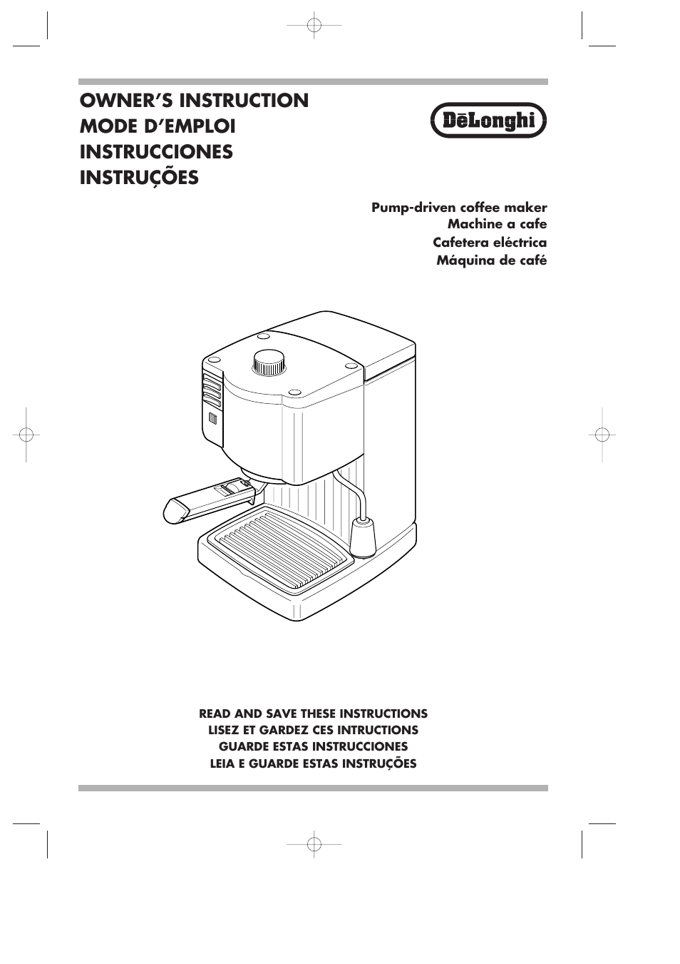 DeLonghi Pump-driven Coffee Maker User Manual | 10 pages