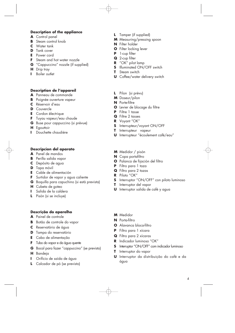 DeLonghi Pump-driven Coffee Maker User Manual | Page 4 / 10