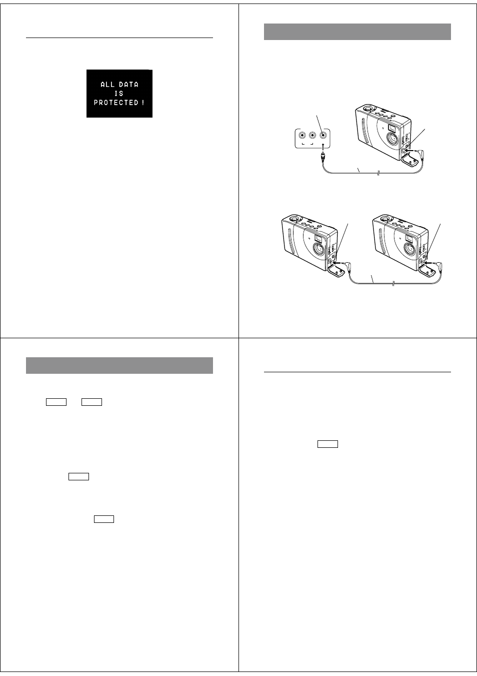 Connecting to other devices, Using the camera with a connected device, The camera terminals | Television, Video tape deck, Video printer, On/ of f, On /o ff | Casio QV-70. User Manual | Page 14 / 18
