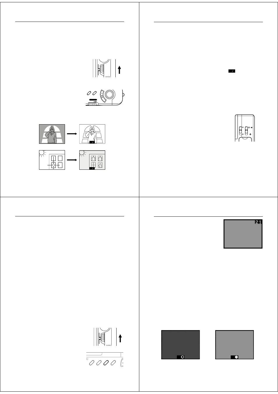Exposure adjustment, Changing the aperture setting, Record mode displays | Casio QV-70. User Manual | Page 7 / 18