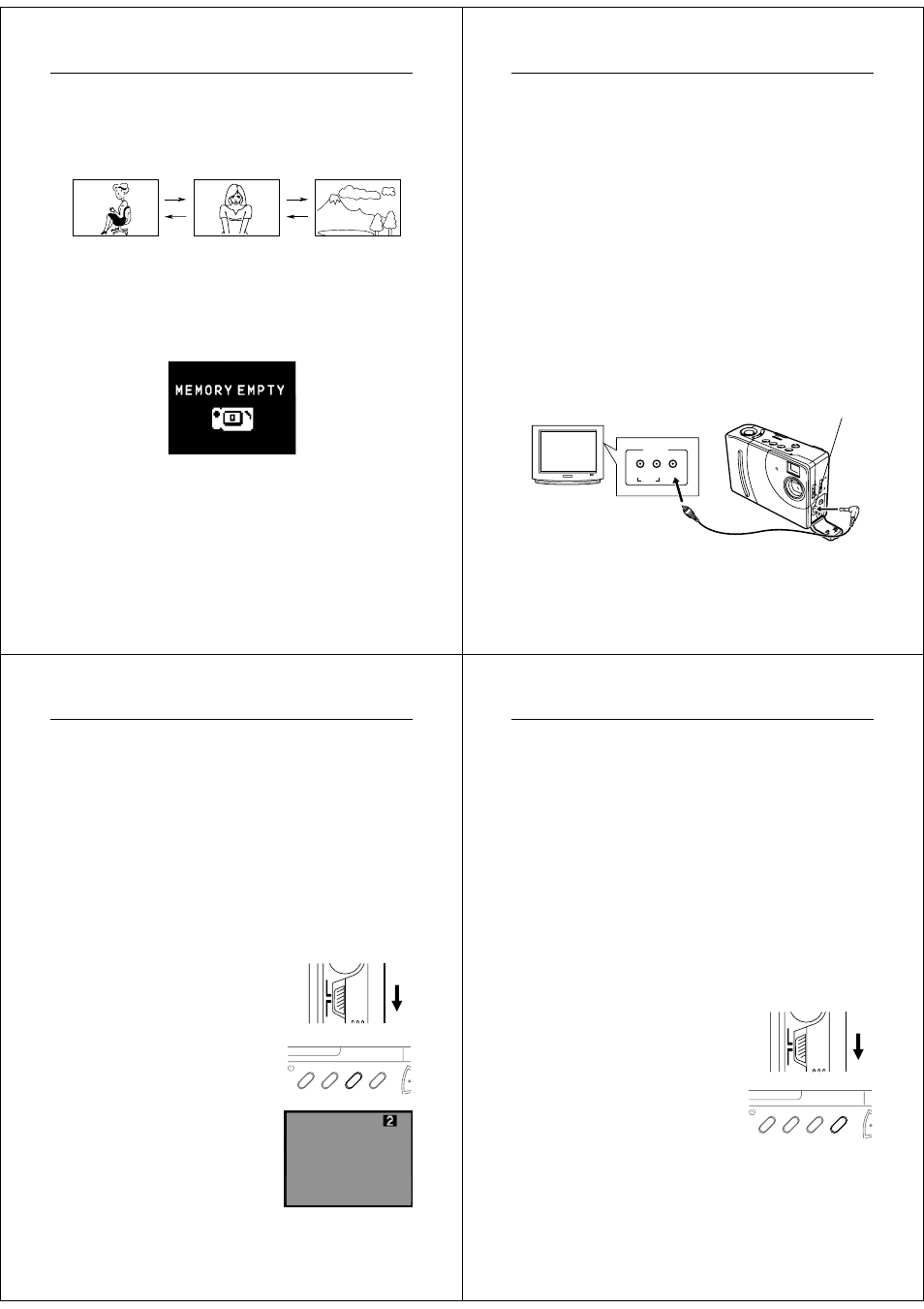 Displaying images on a tv screen, Producing a multi-page display, On /o ff | Casio QV-70. User Manual | Page 9 / 18