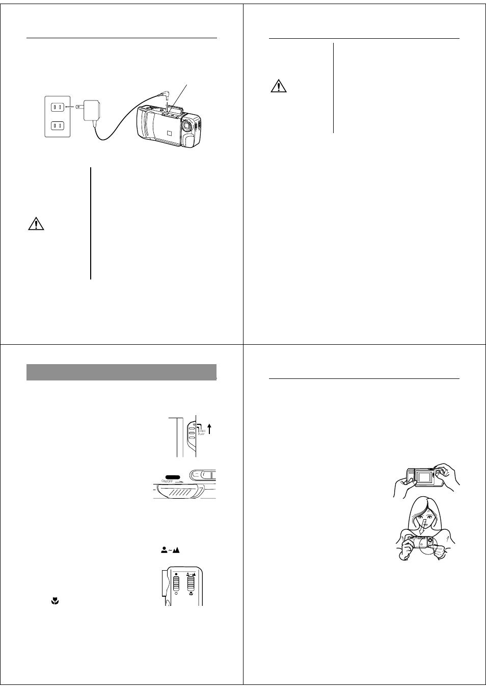 Caution, Recording images, Using ac power | Casio QV-200. User Manual | Page 5 / 19