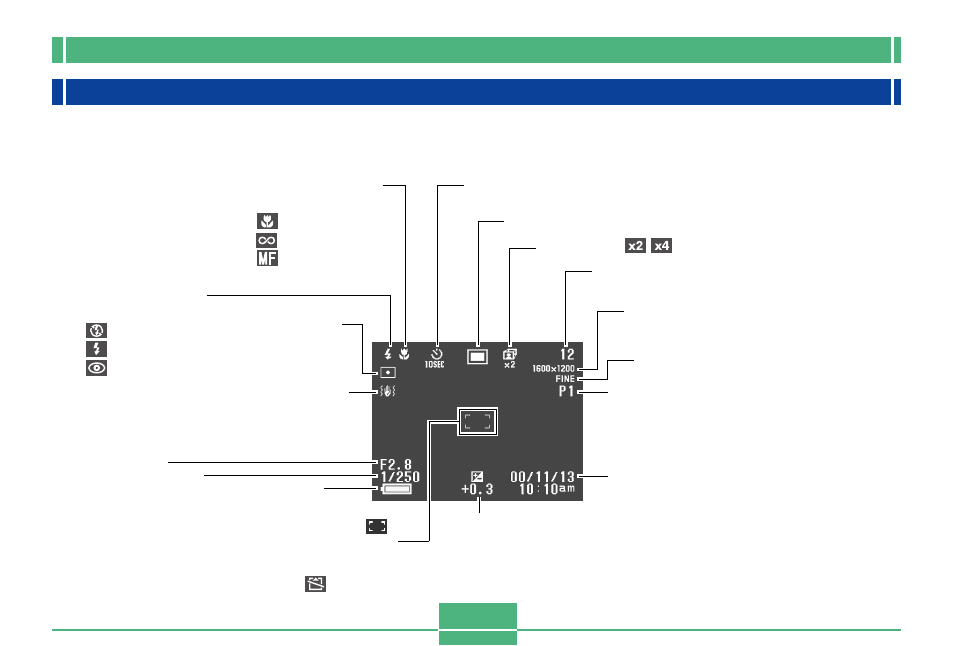 Monitor screen indicators, Rec mode, E-24 | Casio QV-2300UX User Manual | Page 24 / 151