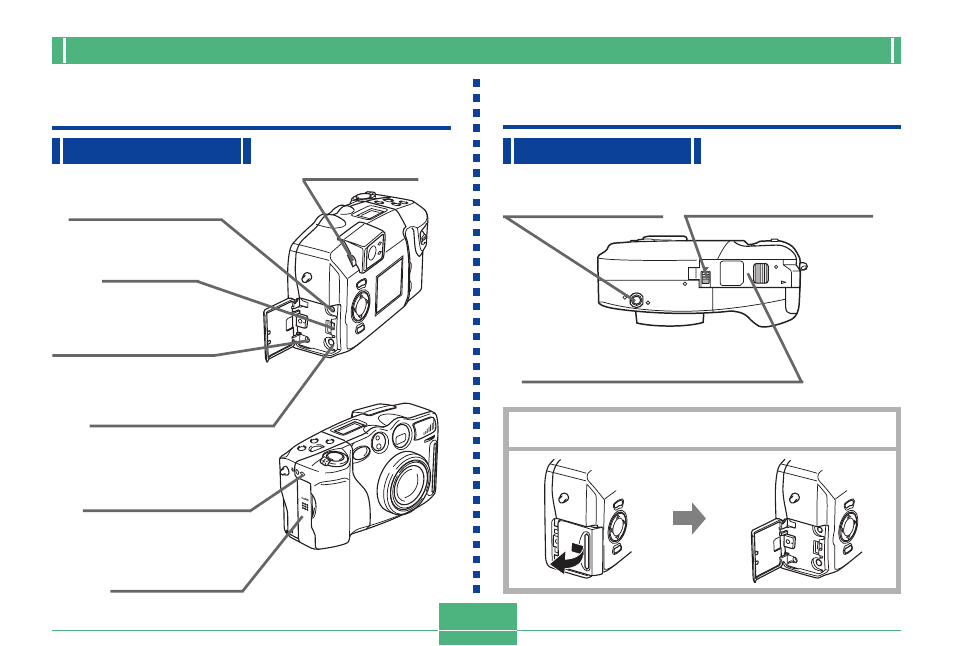 Side, Bottom, E-25 | Opening the terminal panel cover | Casio QV-3000EX/Ir User Manual | Page 25 / 121