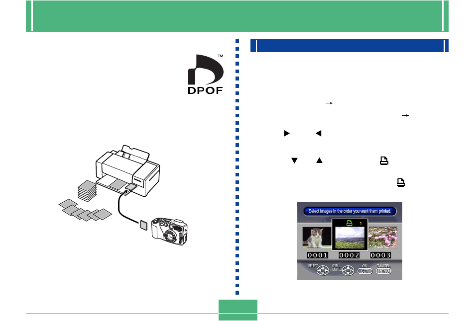 Dpof, Printing specific images, E-95 | Casio QV-3000EX/Ir User Manual | Page 95 / 121