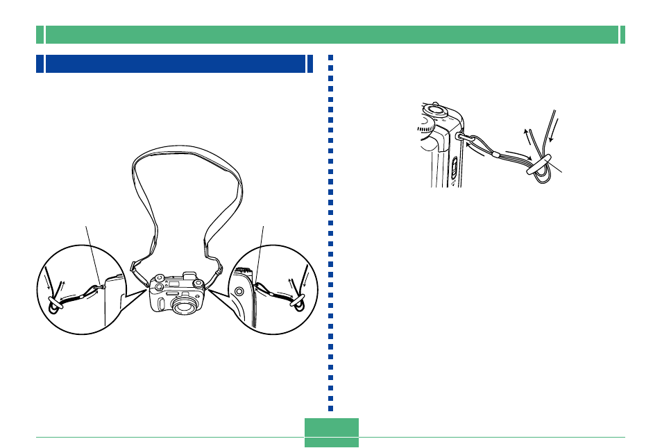 Using the bundled accessories, Attaching the neck strap, Adjusting the length of the neck strap | E-27 | Casio QV-4000 1 User Manual | Page 27 / 53