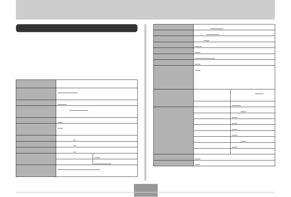 Reference, Camera menus, Rec mode | Casio QV-5700 3 User Manual | Page 41 / 53