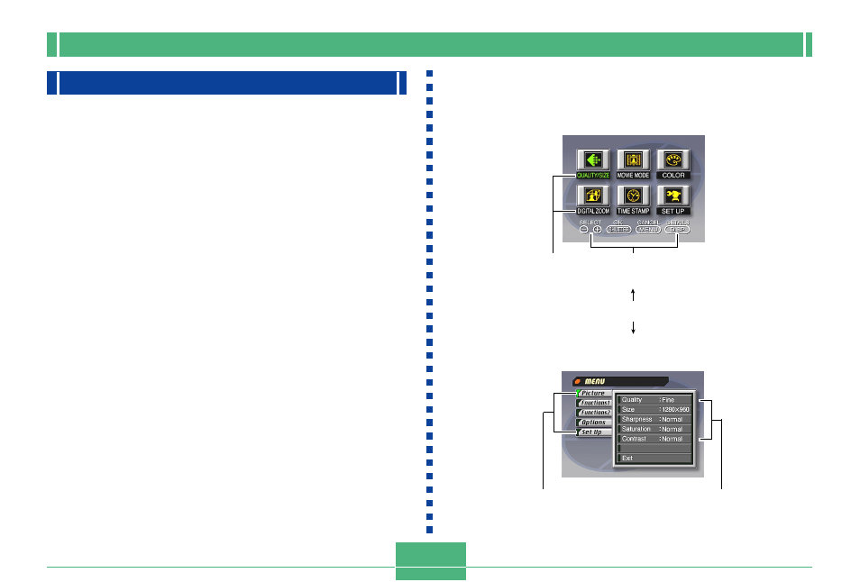 Menu screens, E-32 | Casio QV-8000SX User Manual | Page 32 / 120