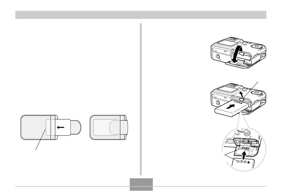 To load the battery into the camera, 25 to load the battery into the camera 1 | Casio QV-R3 1 User Manual | Page 25 / 52